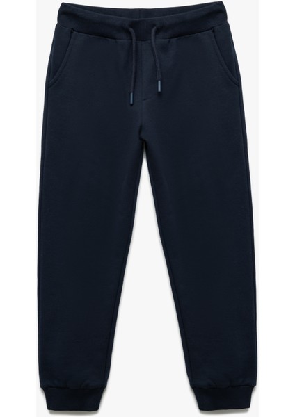 Pamuklu Cepli Beli Bağlamalı Şardonlu Basic Eşofman Altı