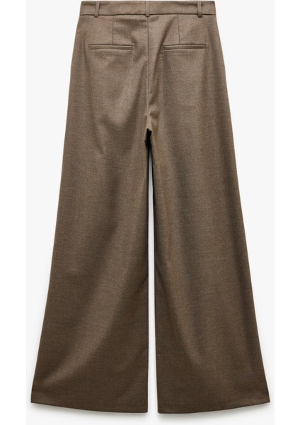 Cepli Pile Detaylı Geniş Paça Yüksek Bel Palazzo Pantolon fiyatları