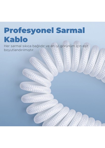 Mekanik Klavyeler Ile Uyumlu Coiled Cable- Örgülü Sarmal Type-C Klavye Kablosu indirimleri