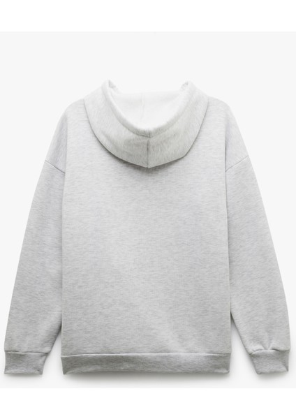 Üç Iplik Şardonlu Kanguru Cepli Basic Kapüşonlu Sweatshirt fırsatları