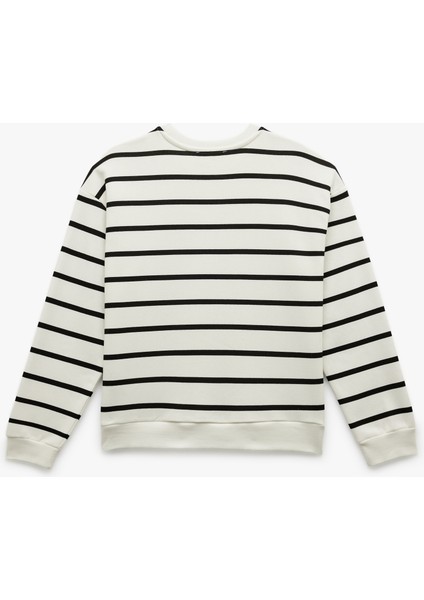 Üç Iplik Şardonlu Uzun Kollu Bisiklet Yaka Sweatshirt fırsatları