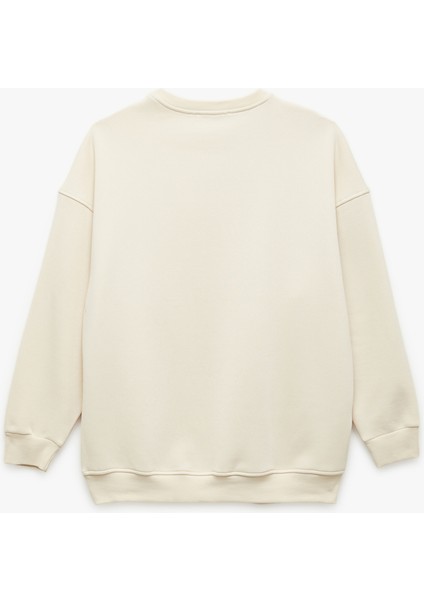 Şardonlu Uzun Kollu Bisiklet Yaka Oversize 2'li Sweatshirt Seti modelleri