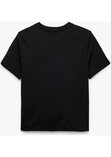 Pamuklu Kısa Kollu Bisiklet Yaka Basic Tişört fırsatları