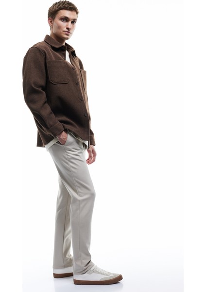 Cep Detaylı Düğmeli Slim Fit Kumaş Pantolon