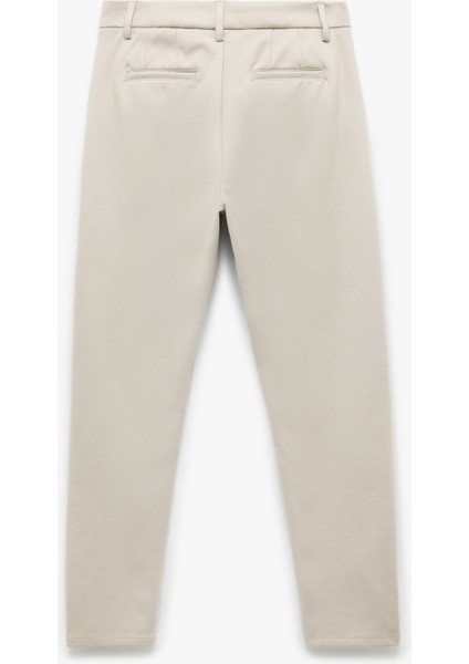 Cep Detaylı Düğmeli Slim Fit Kumaş Pantolon