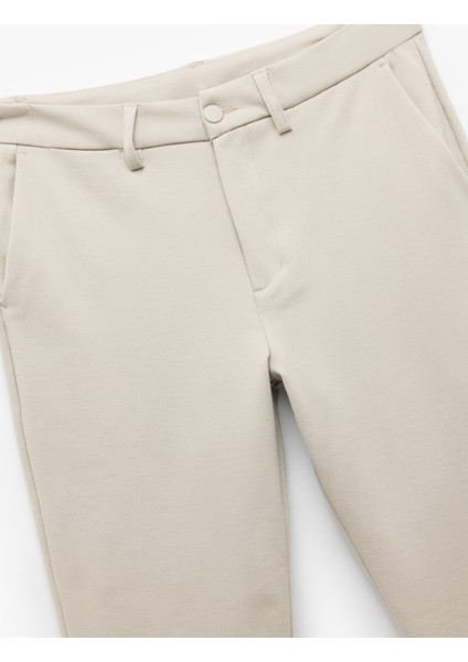 Cep Detaylı Düğmeli Slim Fit Kumaş Pantolon
