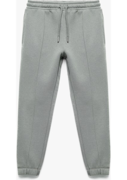 Beli Bağcıklı Cep Detaylı Pamuklu Basic Eşofman Altı