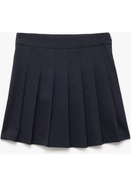 Viskon Karışımlı Pileli Basic Etek