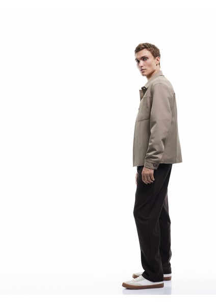 Pileli Oversize Cep Detaylı Kumaş Pantolon
