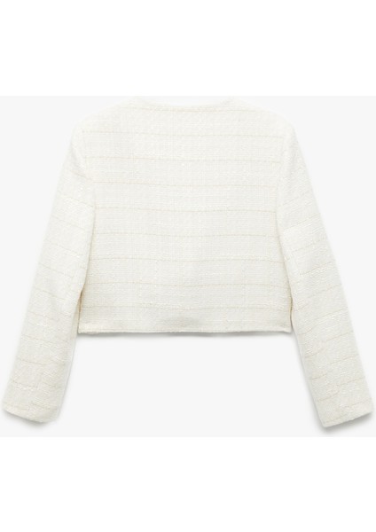 Uzun Kollu Bisiklet Yaka Aplike Detaylı Düğmeli Tüvit Ceket fiyatları