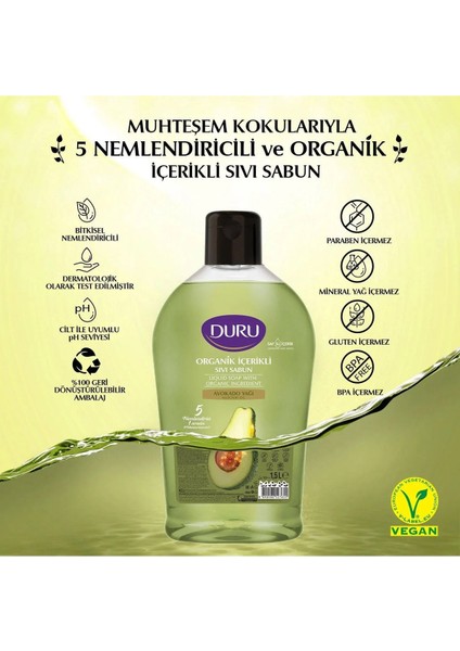 Sıvı Sabun Organik Içerikli Avokado 1500 ml x 3 Adet fiyatları