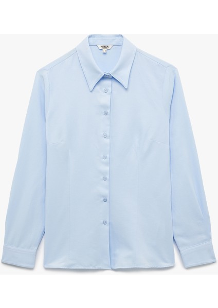 Regular Fit Klasik Yaka Uzun Kollu Poplin Gömlek modelleri