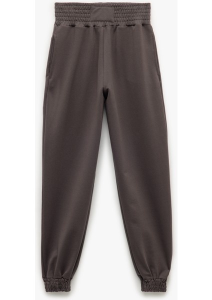 Beli Lastikli Yüksek Bel Cepli Rahat Kalıp Jogger Eşofman Altı