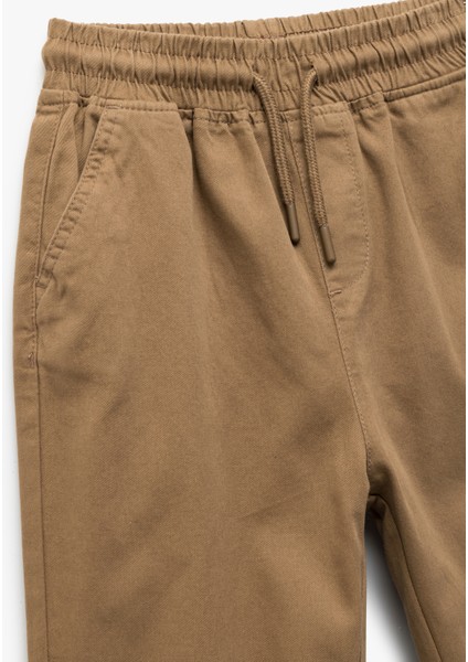 Beli Bağcıklı Cep Detaylı Pamuklu Gabardin Jogger Pantolon modelleri