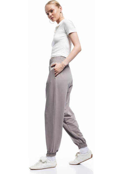 Beli Lastikli Yüksek Bel Cepli Rahat Kalıp Jogger Eşofman Altı fiyatları