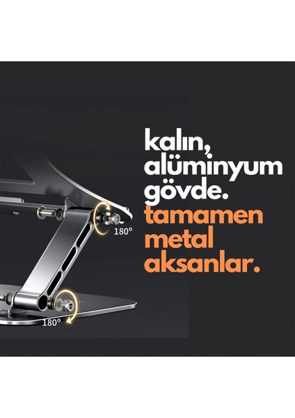 NVR-5035 Açı Ayarlı Ergonomik Macbook Özel 17" Masaüstü Notebook Stand Gümüş Gri modelleri