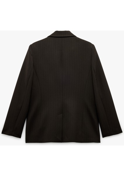 Kapaklı Çift Cepli Uzun Kollu Kruvaze Blazer Ceket indirimleri