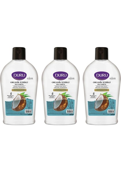 Sıvı Sabun Organik Içerikli Hindistan Cevizi 1500 ml x 3 Adet