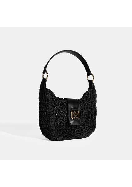 Kadın Siyah Monogram Logolu Omuz Çantası fiyatları