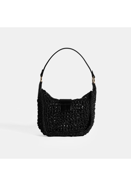 Kadın Siyah Monogram Logolu Omuz Çantası modelleri