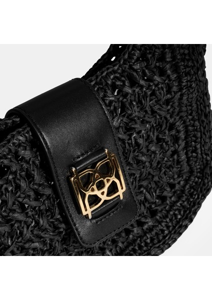 Kadın Siyah Monogram Logolu Omuz Çantası fırsatları