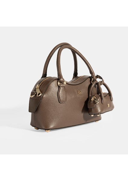 Kadın Kahve Deri Çanta Aksesuarlı Mini El Çantası modelleri