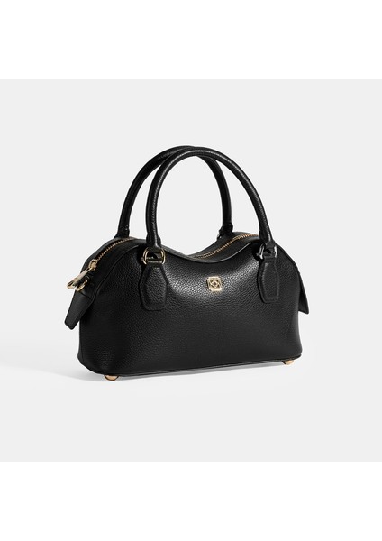 Kadın Siyah Deri Çanta Aksesuarlı Mini El Çantası fiyatları