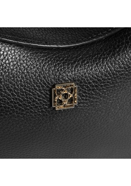 Kadın Siyah Deri Çanta Aksesuarlı Mini El Çantası fırsatları