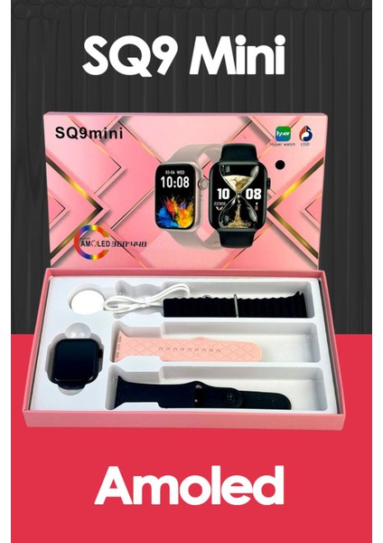 Sq9 Mini Akıllı Saat 3 Kordonlu Kablosuz Şarjlı Modern 41MM