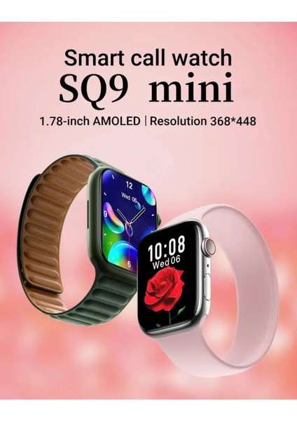Sq9 Mini Akıllı Saat 3 Kordonlu Kablosuz Şarjlı Modern 41MM