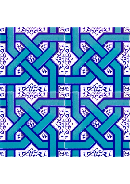 20x20 Cm Ac 6 Selçuklu Turkuaz Zincir Geçme Çini Karo fiyatları