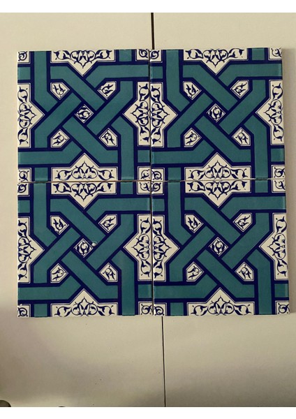 20x20 Cm Ac 6 Selçuklu Turkuaz Zincir Geçme Çini Karo fırsatları