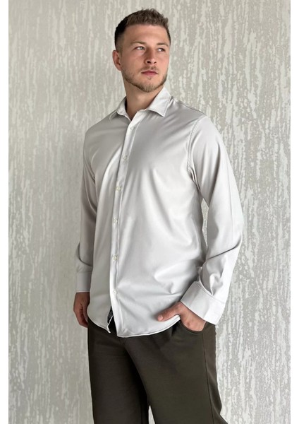 Erkek Uzun Kol Likralı Oversize Gömlek P-00017776 fiyatları