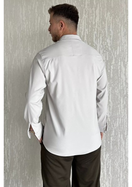 Erkek Uzun Kol Likralı Oversize Gömlek P-00017776 modelleri