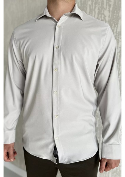 Erkek Uzun Kol Likralı Oversize Gömlek P-00017776 fırsatları