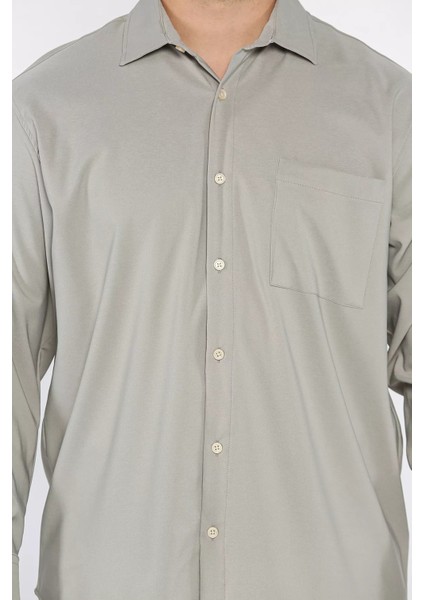 Erkek Tek Cepli Uzun Kol Likralı Oversize Gömlek P-00017777 fırsatları