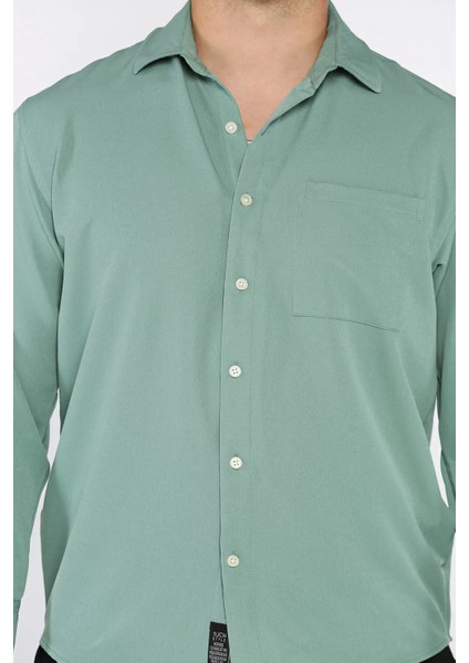 Erkek Tek Cepli Uzun Kol Likralı Oversize Gömlek P-00017777 fırsatları