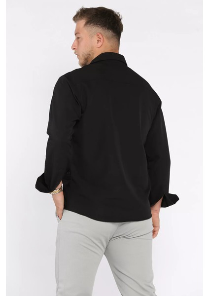 Erkek Tek Cepli Uzun Kol Likralı Oversize Gömlek P-00017777 modelleri