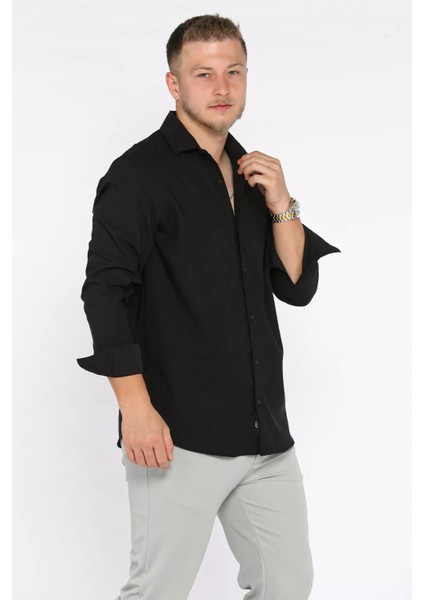 Erkek Uzun Kol Likralı Oversize Gömlek P-00017776 fiyatları