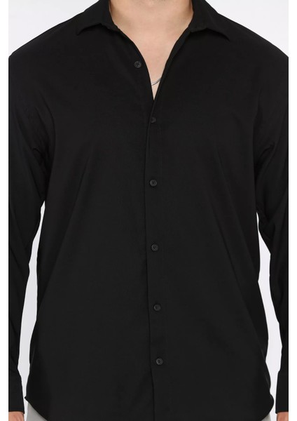 Erkek Uzun Kol Likralı Oversize Gömlek P-00017776 fırsatları