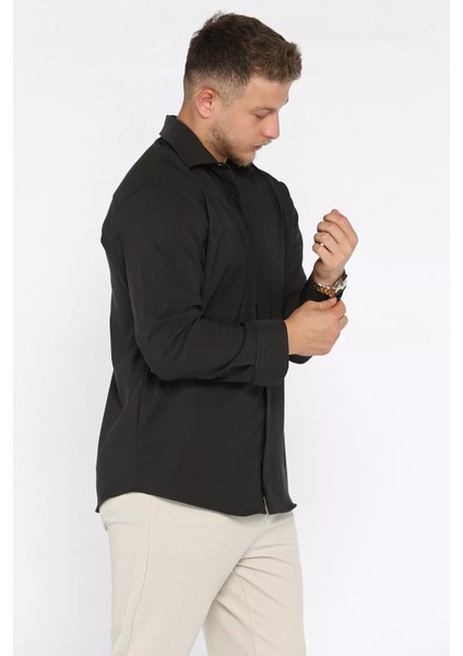 Erkek Uzun Kol Likralı Oversize Gömlek P-00017776 fiyatları