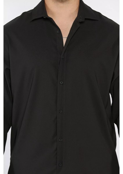 Erkek Uzun Kol Likralı Oversize Gömlek P-00017776 fırsatları