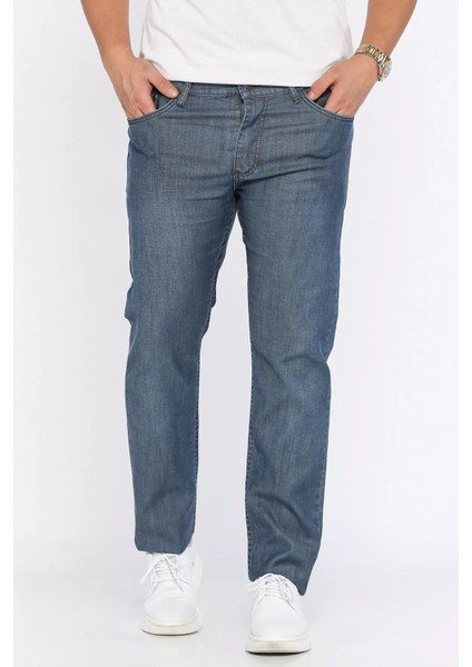 Erkek Fermuarlı Likralı Jean Kot Pantolon P-00015853