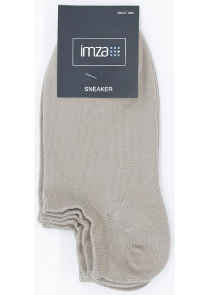 Bej Düz Pamuklu Suprem Sneaker Çorap 1060250151