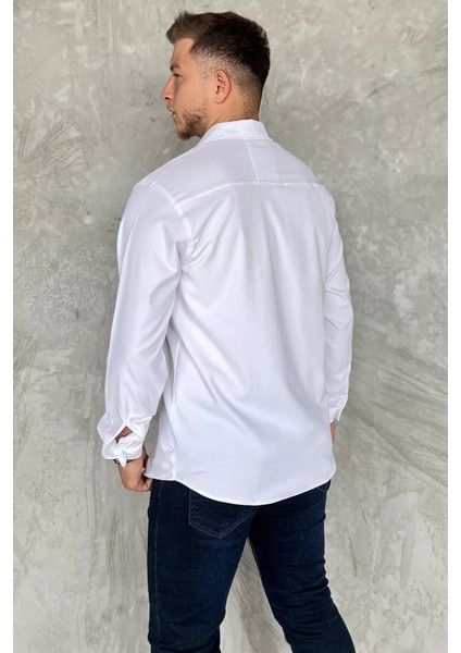 Erkek Uzun Kol Likralı Oversize Gömlek P-00017776 modelleri