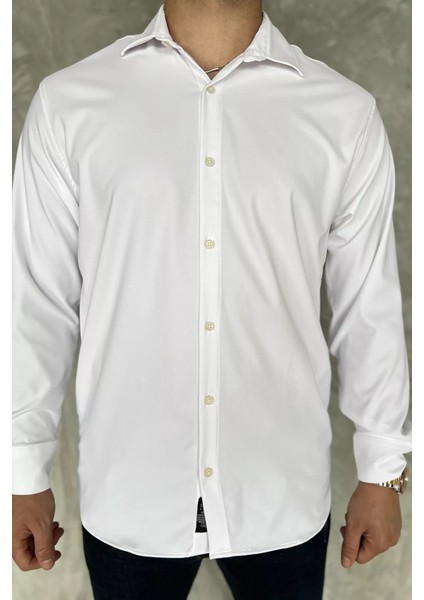 Erkek Uzun Kol Likralı Oversize Gömlek P-00017776 fırsatları