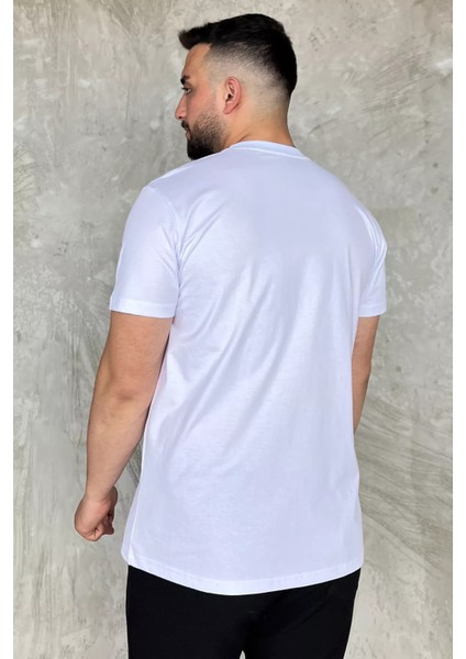 Bisiklet Yaka Nakışlı Erkek Tişört P-00017377 modelleri