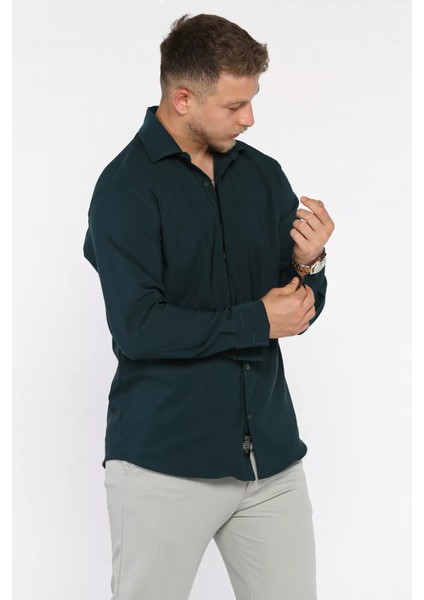 Erkek Uzun Kol Likralı Oversize Gömlek P-00017776 fiyatları