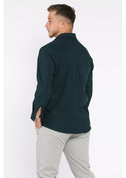 Erkek Uzun Kol Likralı Oversize Gömlek P-00017776 modelleri
