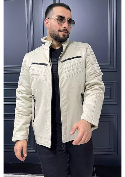 Dik Yaka Içi Peluş Erkek Mont P-00013834